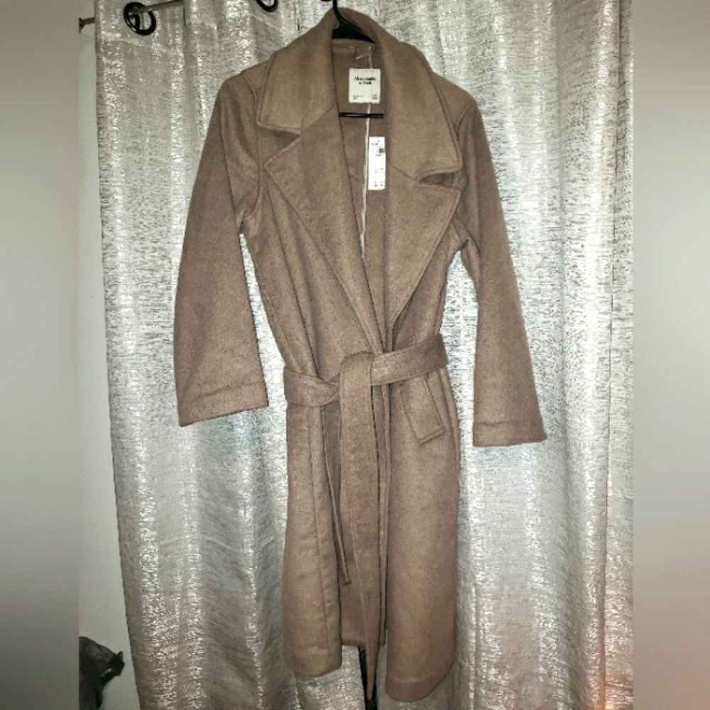 Abercrombie&Fitch XS Wool-Blend Belted Blanket Coat